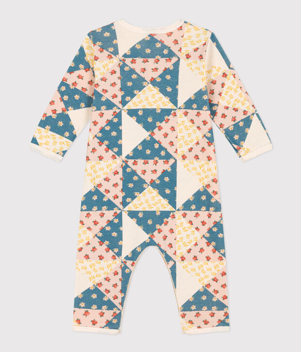 Babies' Footless Patchwork Cotton Pyjamas Ecru/multicolor