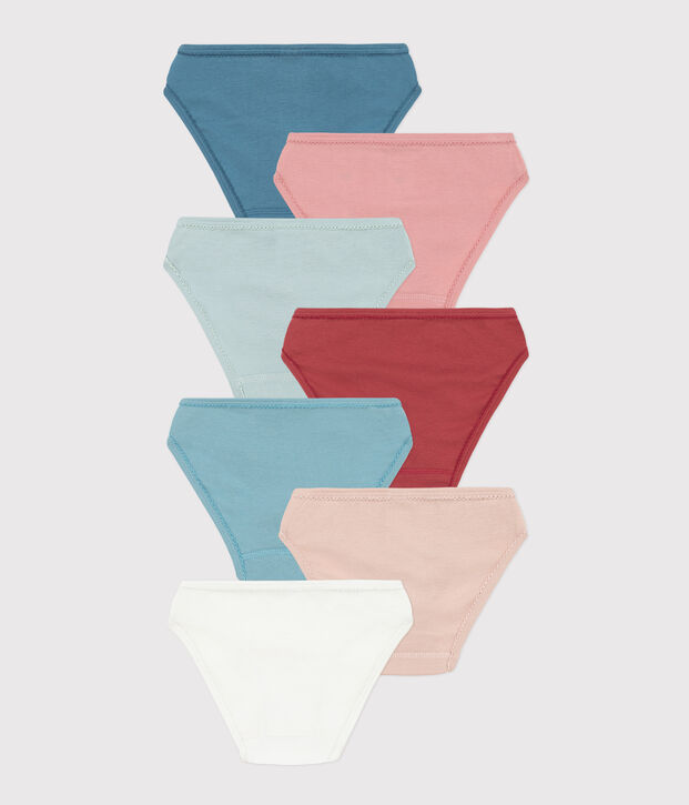 Girls' Plain Cotton Briefs - 7-Pack multicolor