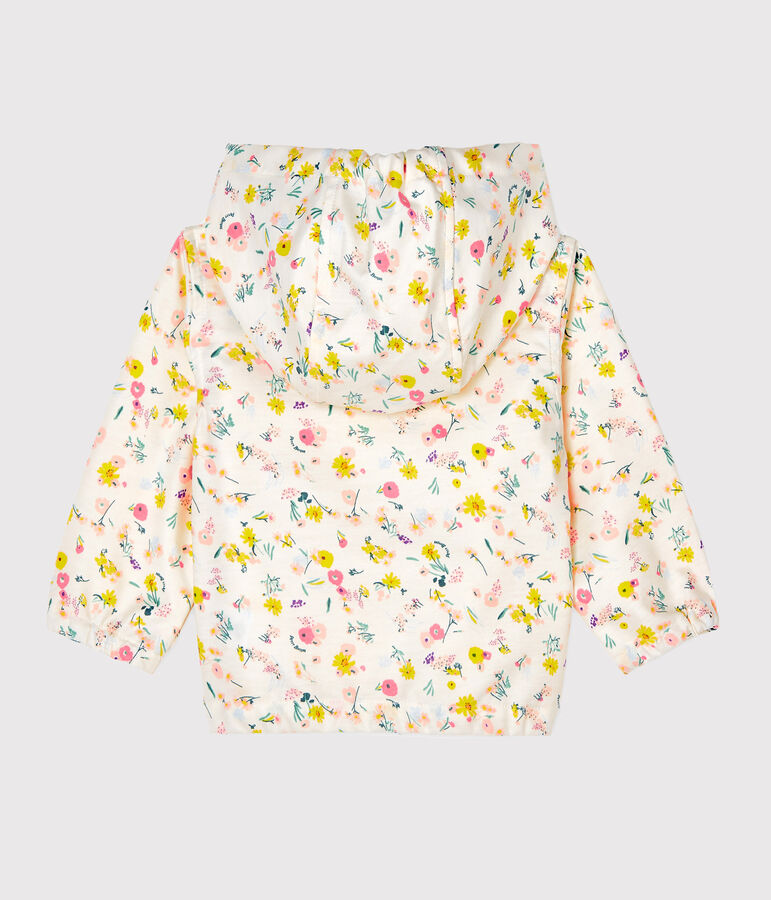 Unisex print windbreaker for babies MARSHMALLOW white/ROSE pink/MULTICO