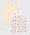 Pack of children's firefighter print cotton vest tops multicolor