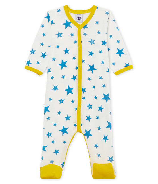 Baby Boys' Footless Sleepsuit MARSHMALLOW white/ALASKA blue