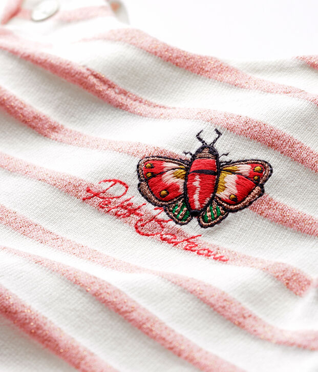 Baby Girls' Short-Sleeved Dress white/pink