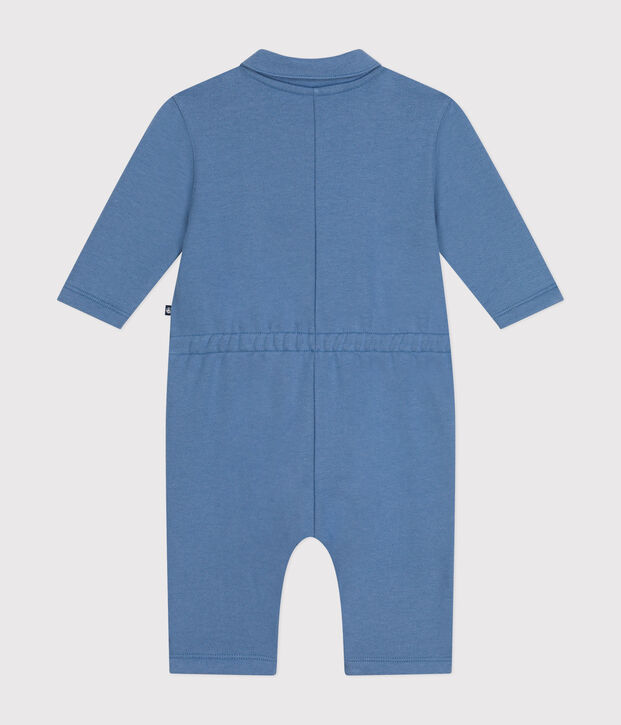Babies' fleece jumpsuit blue