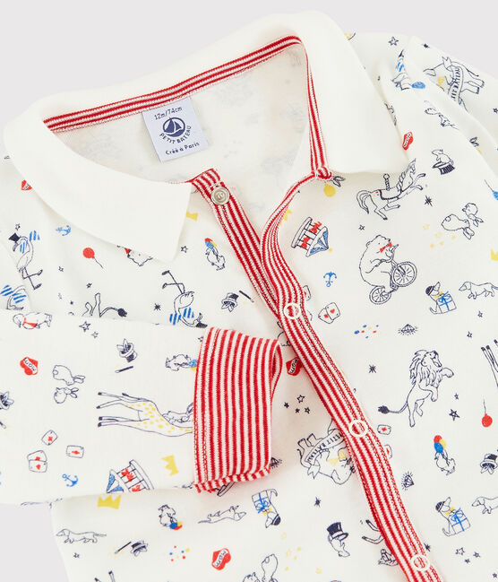 Baby Boys' Footless Ribbed Sleepsuit MARSHMALLOW white/MULTICO white