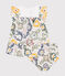 Babies' short-sleeved dress with poplin bloomers white/multicolor