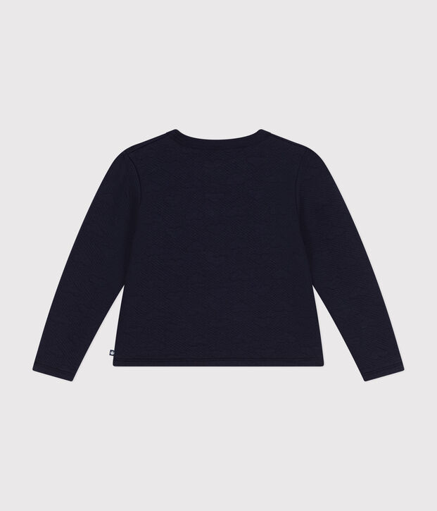 Girls' tube knit cardigan blue