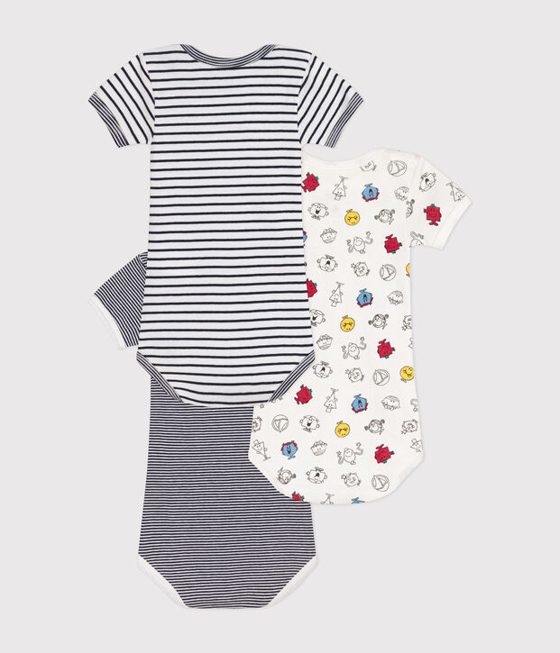 Babies' short-sleeved cotton Mr. Men and Little Miss bodysuits - 3-pack multicolor