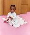 Newborn babies' cotton blanket MARSHMALLOW white/TERKUIT red