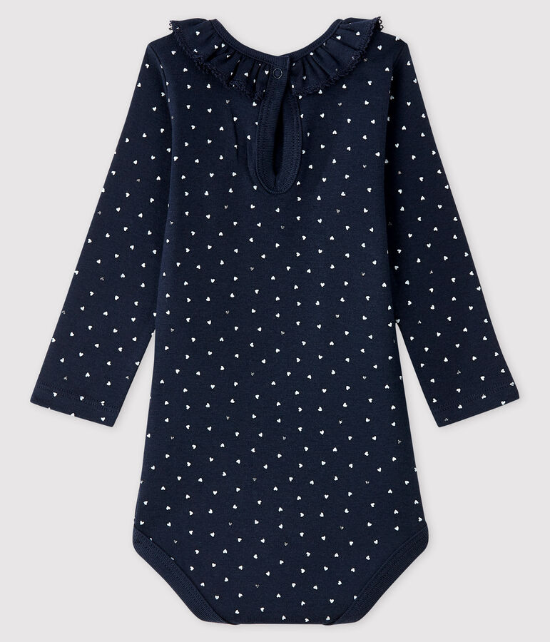 Baby girl's long-sleeved bodysuit blue/multicolor