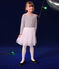 Girls' dress in tube knit and tulle MARSHMALLOW white/MULTICO white