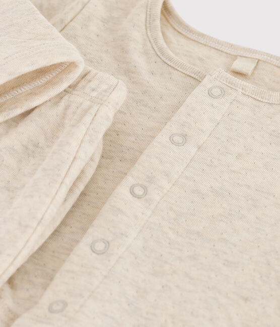 Babies' Organic Plain Tube Knit Clothing - 2-Piece Set MONTELIMAR CHINE beige