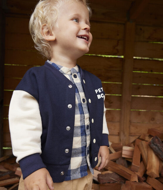 Babies' Fleece Baseball Jacket SMOKING blue/AVALANCHE
