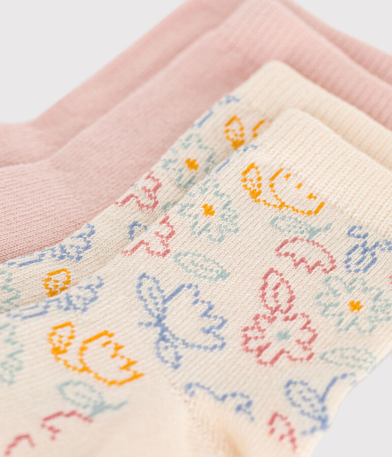 Babies' flower-patterned socks - 2-Pack multicolor