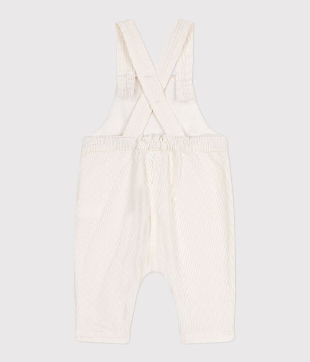 Babies' plain corduroy dungarees MILK