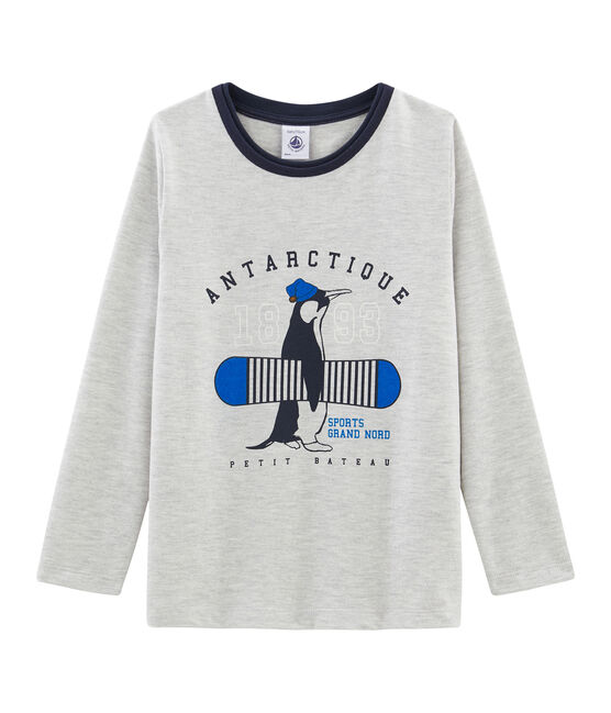 Boys' Long-sleeved T-Shirt BELUGA CHINE grey