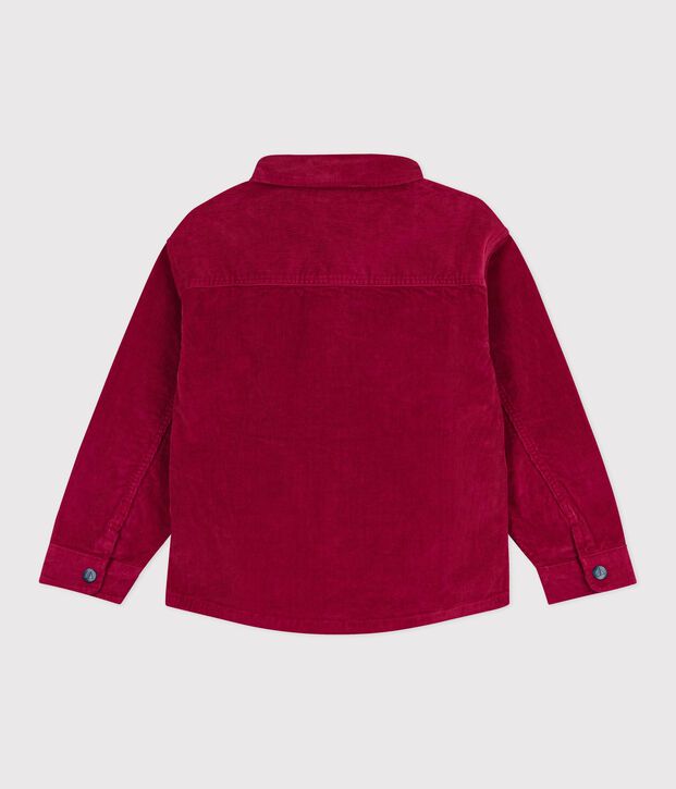 Children's plain corduroy shirt red