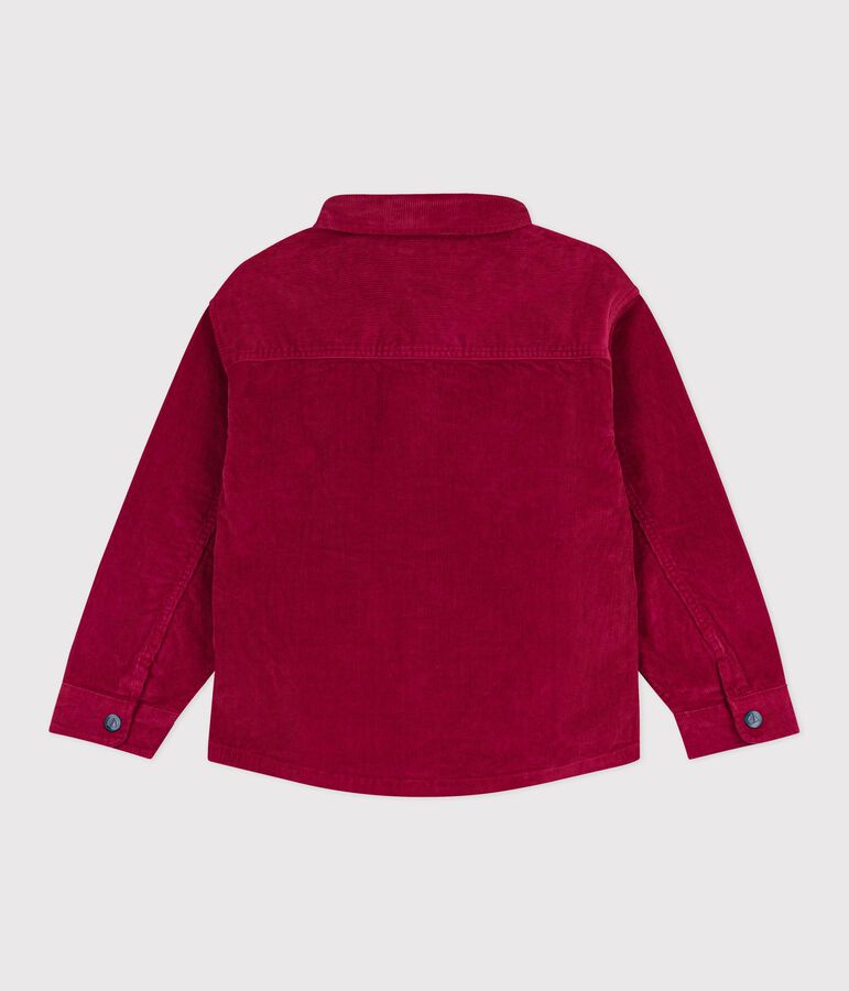 Children's plain corduroy shirt red