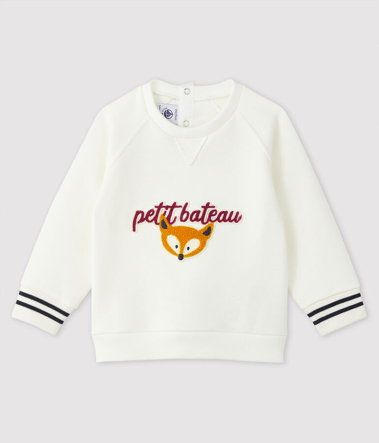 Baby boy's print sweatshirt MARSHMALLOW white