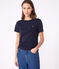 Iconic Women's Admiral Collar Cotton T-Shirt  SMOKING blue