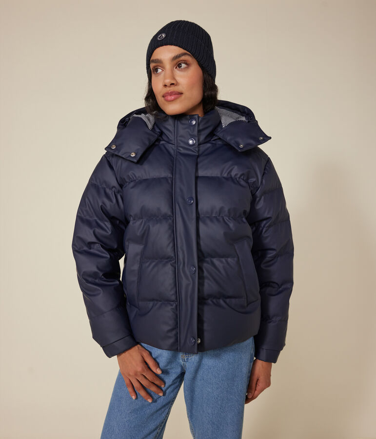 Women's PU puffer jacket blue