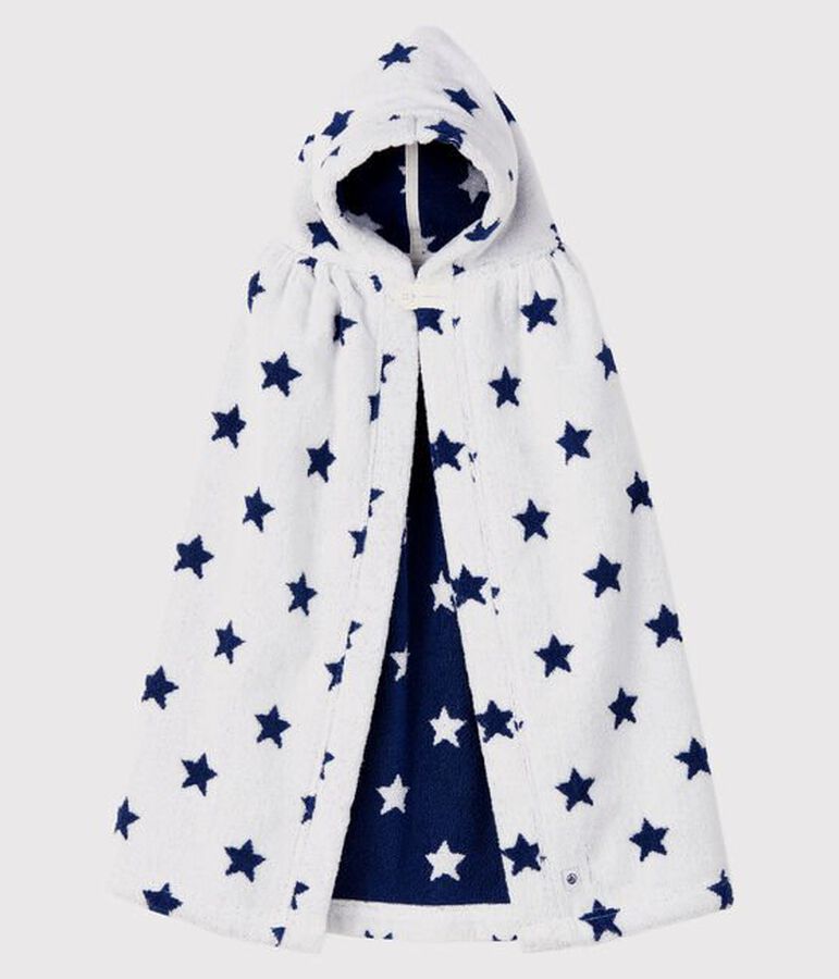 Unisex baby bath cape white