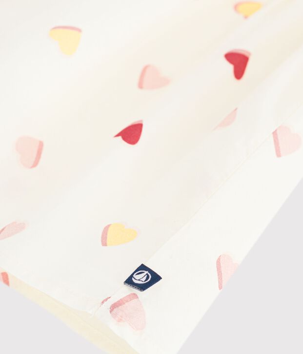 Babies' sleeveless heart-print cotton poplin blouse Ecru/multicolor