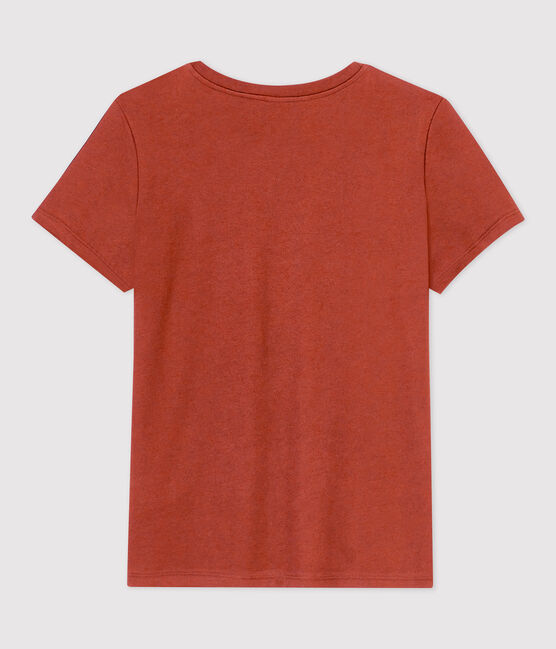 Women's Straight Fit Organic Cotton Round Neck T-Shirt OMBRIE brown