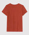 Women's Straight Fit Organic Cotton Round Neck T-Shirt OMBRIE brown