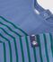 Babies' long-sleeved stripy cotton T-shirt. blue/green