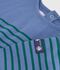 Babies' long-sleeved stripy cotton T-shirt. blue/green