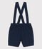 Babies' Cute Serge Shorts With Braces SMOKING blue