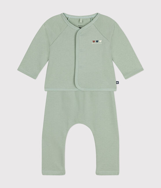 Babies Fleece Outfit - 2-Piece Set HERBIER green