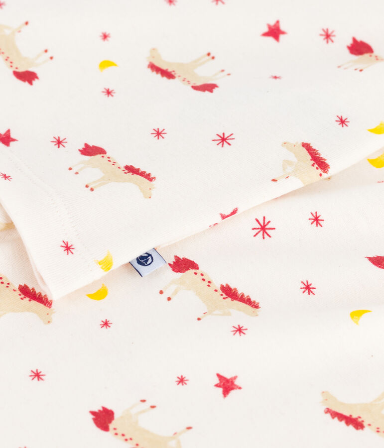 Children's horse-print cotton pyjamas Ecru/multicolor
