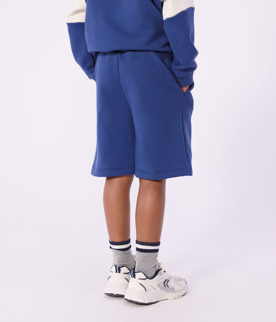Children's Bermuda shorts in plain cotton CREPUSCULE blue