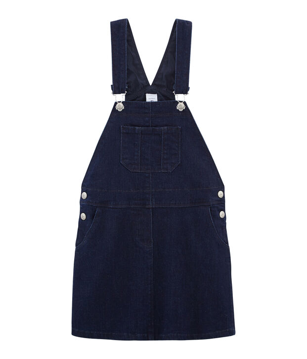 Girls' Dungaree Dress blue/beige