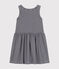 Girls' sleeveless cotton dress SMOKING blue/MARSHMALLOW white