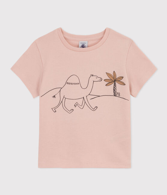 Girls' Printed Cotton T-Shirt SALINE pink