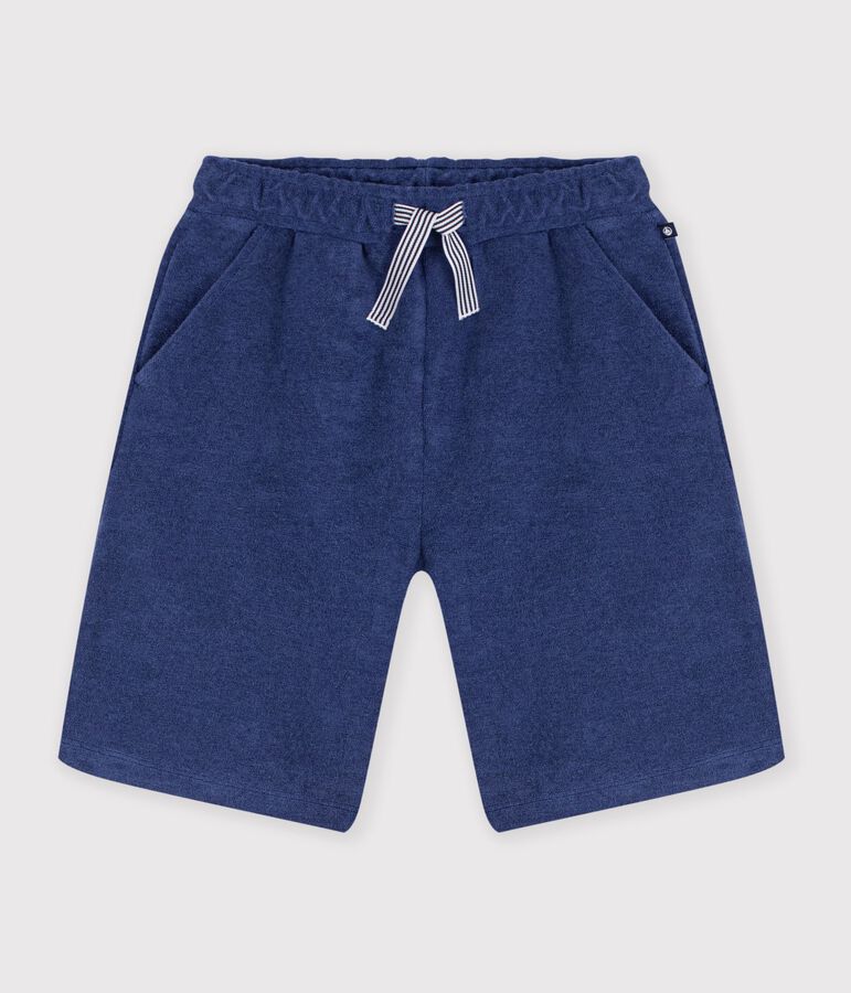 Children's Bermuda shorts in plain cotton blue