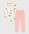 Girls' Dog Fleece Nightdress MARSHMALLOW white/MULTICO white