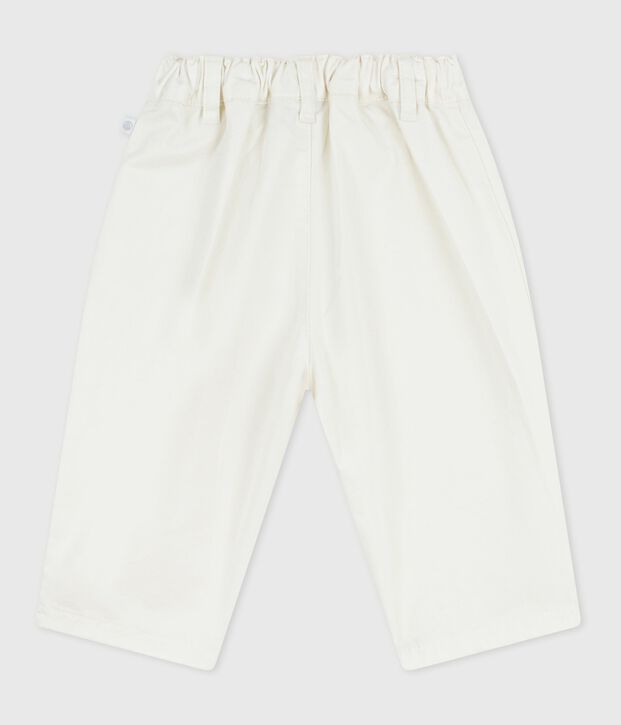 Babies' plain twill trousers white