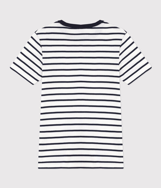 Women's Iconic Cotton Round Neck T-Shirt MARSHMALLOW white/SMOKING blue