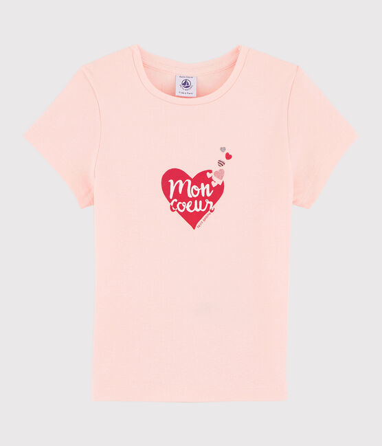 Girls' silk screen T-shirt MINOIS pink