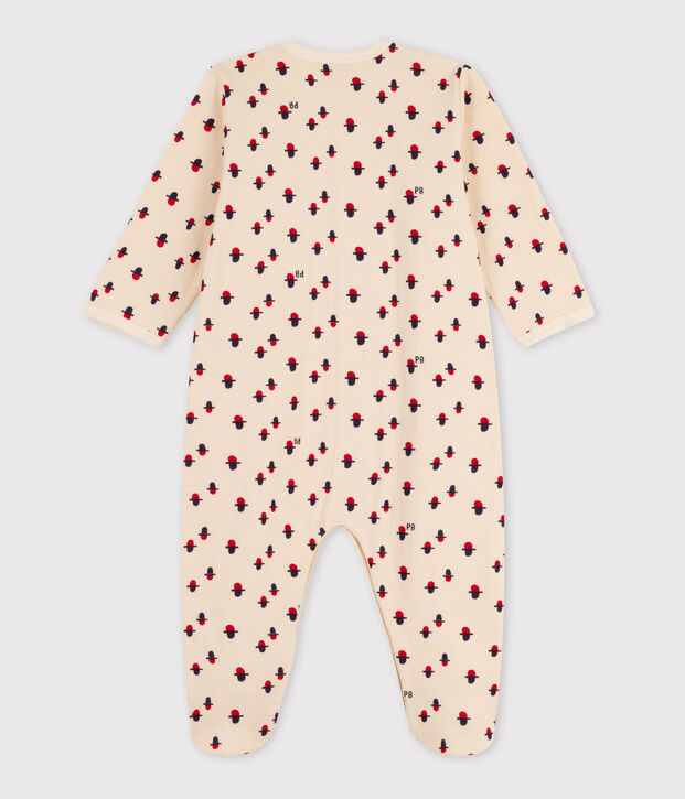 Babies' Patterned Tube Knit Sleepsuit Ecru/multicolor