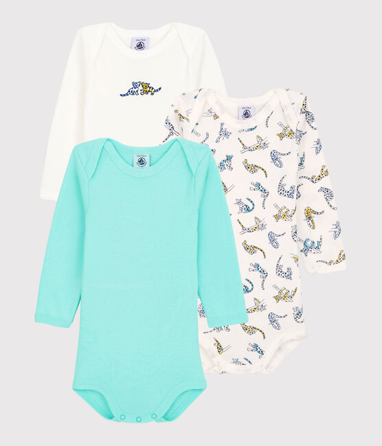 Babies' Panther Patterned Long-Sleeved Organic Cotton Bodysuits - 3-Pack variante 1