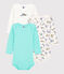 Babies' Panther Patterned Long-Sleeved Organic Cotton Bodysuits - 3-Pack variante 1