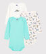 Babies' Panther Patterned Long-Sleeved Organic Cotton Bodysuits - 3-Pack