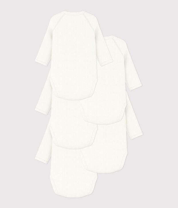 Long-Sleeved Wrapover Cotton Bodysuits - 5-Pack multicolor