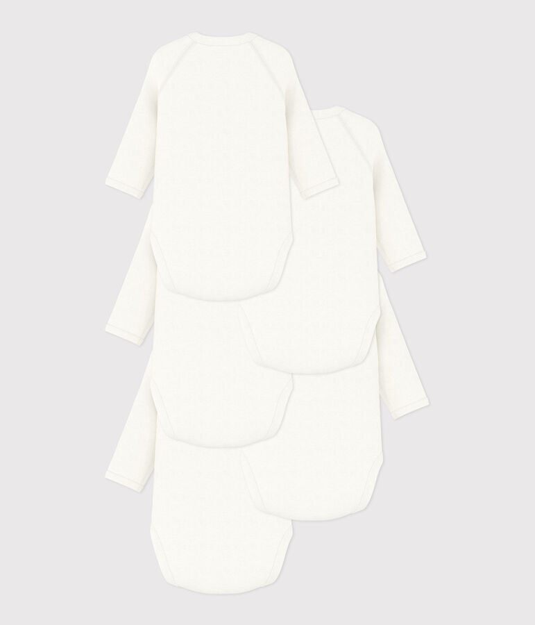 Long-Sleeved Wrapover Cotton Bodysuits - 5-Pack multicolor