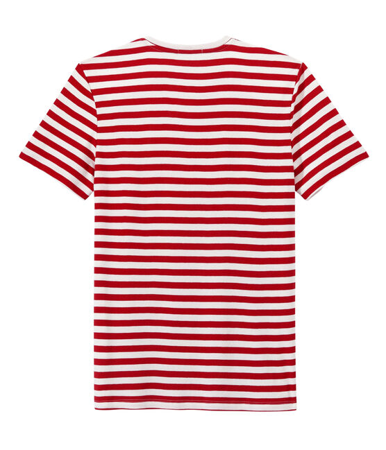Men's two-tone striped tee TERKUIT red/MARSHMALLOW white
