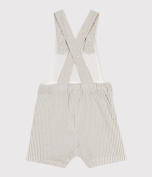 Babies' Seersucker Dungaree Shorts green/white